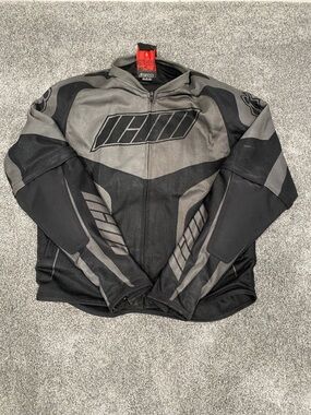 ICON Hooligan Street Jersey Motorcycle Jacket Mens Size Small Black Gray Mesh